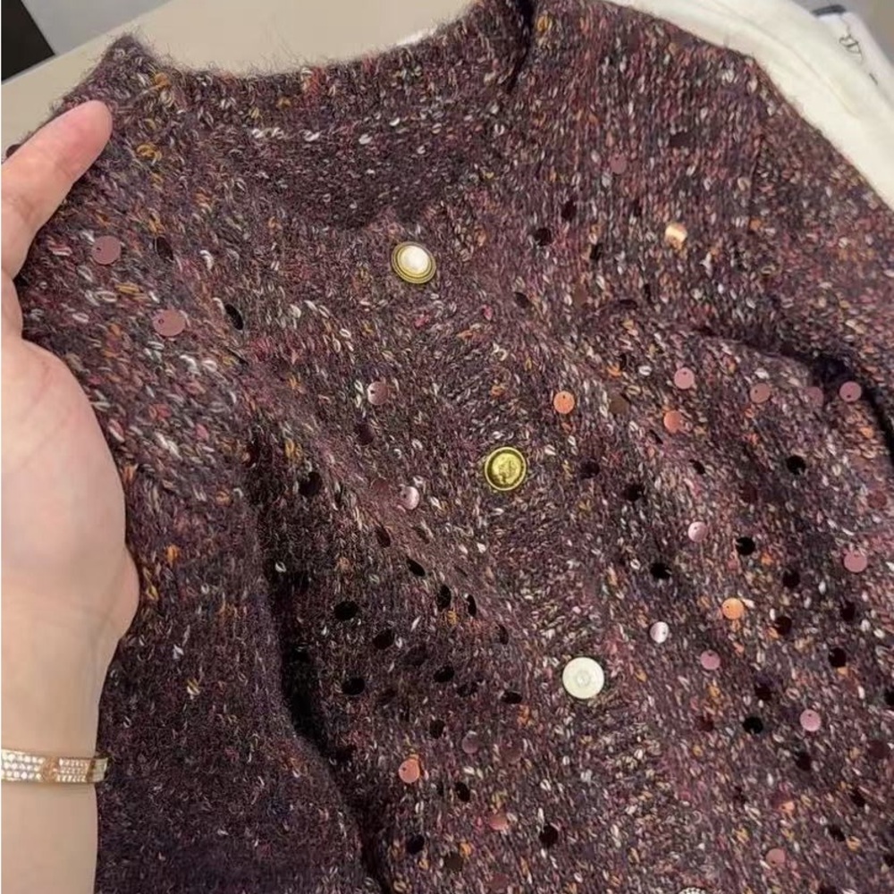 Women's Purple Sweater with Sequins